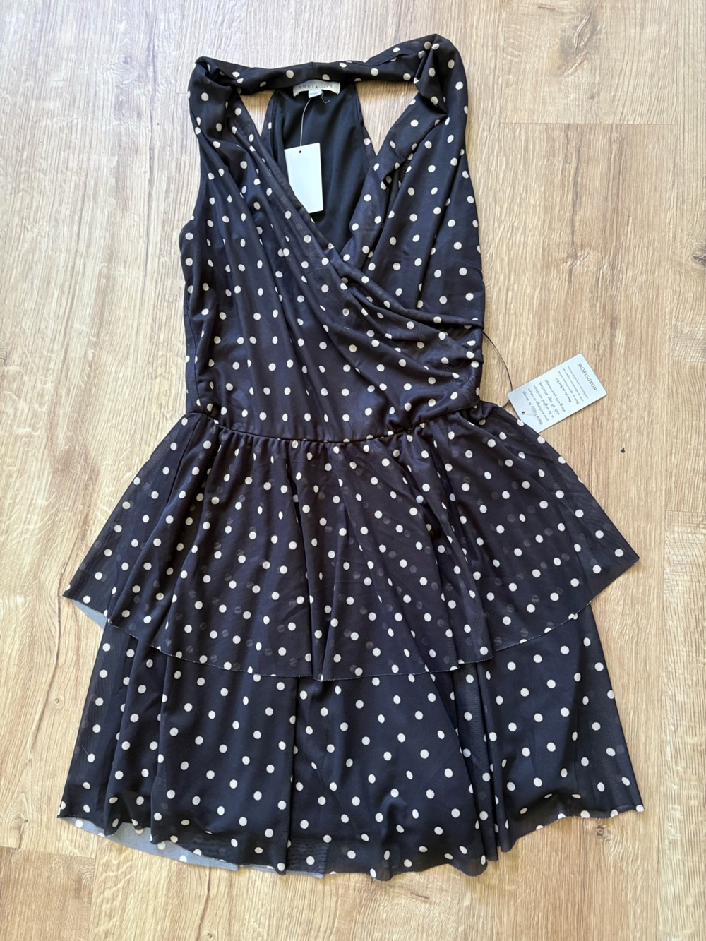 Nordstrom Socialite Black Dress with White Polka Dots
